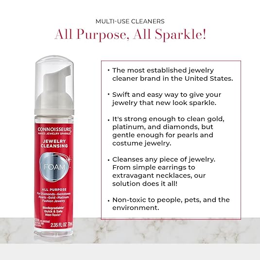 All-Purpose Jewelry Cleansing Foam, Quick and Easy Jewelry Cleaner Solution