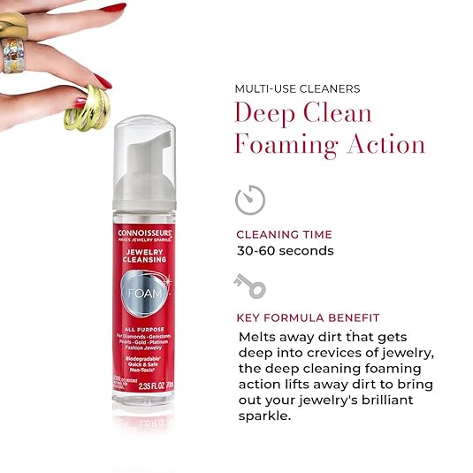 All-Purpose Jewelry Cleansing Foam, Quick and Easy Jewelry Cleaner Solution